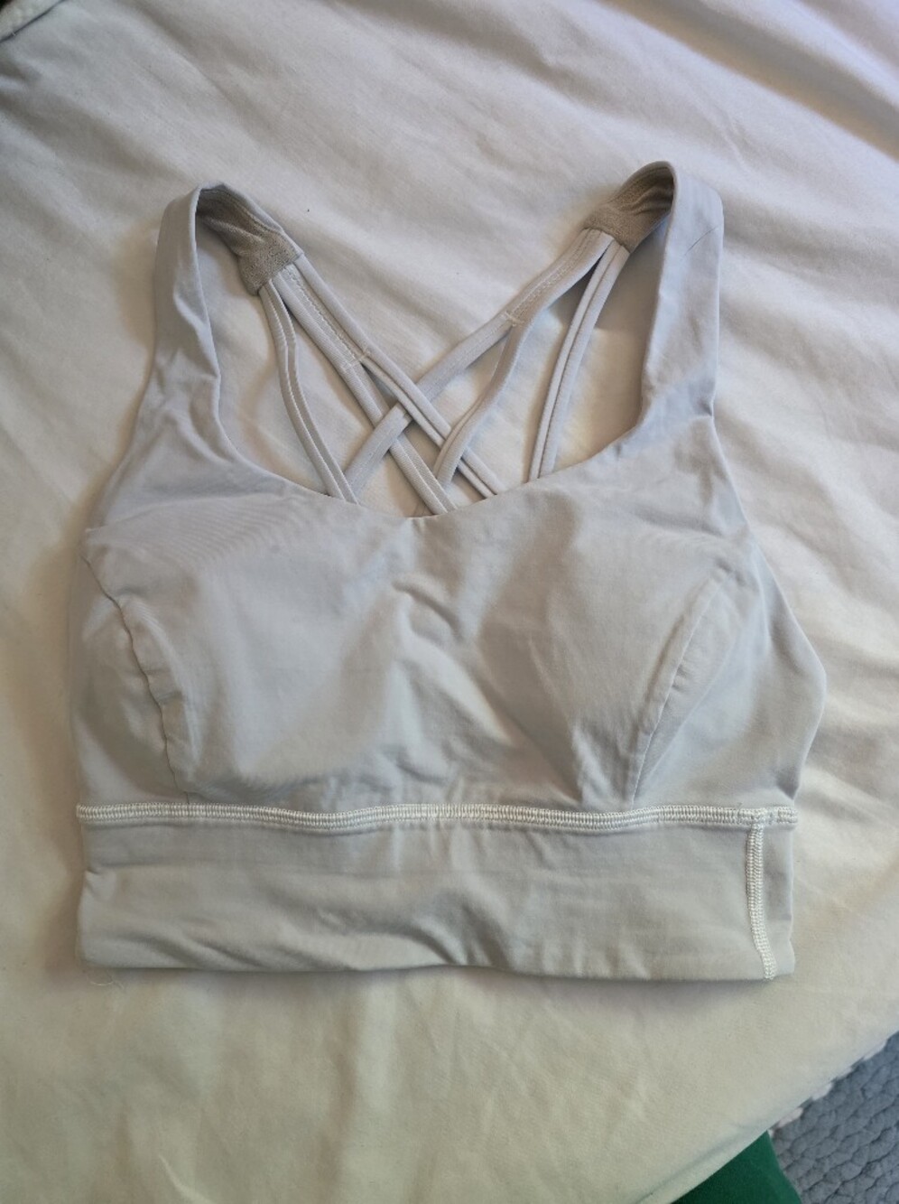 lululemon Free to Be Serene Bra Long Line White Sports Bra Size 4